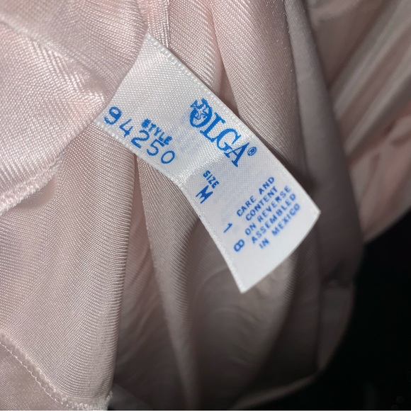 Vintage Olga Erteszek Pink Floral Lace Robe With Belt Size Medium Style 94250 - Picture 9 of 12